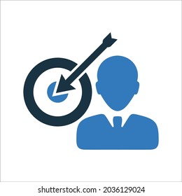 Business, goal, target icon. Vector illustration.