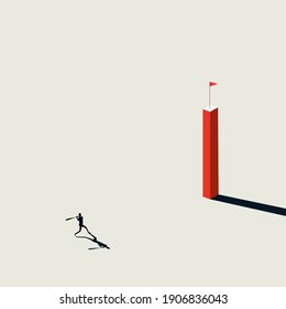 Business goal vector concept. Businessman with baseball bat. Symbol of achievement, success, reaching objective. Eps10 illustration.