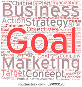 Business Goal word cloud on a white background. 
