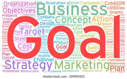 Business Goal word cloud on a white background. 