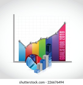 business goals for 2016 illustration design over a white background
