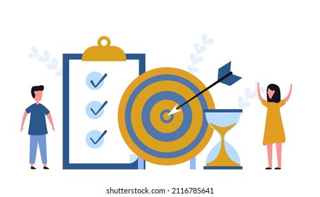Business Goals Achievement Successful professional team the target.
