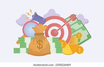 Business goals concept.on white background.Vector Design Illustration.