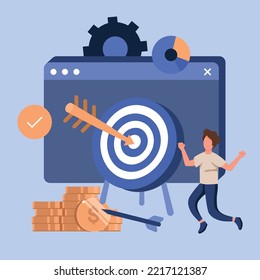 business goals icon design with background