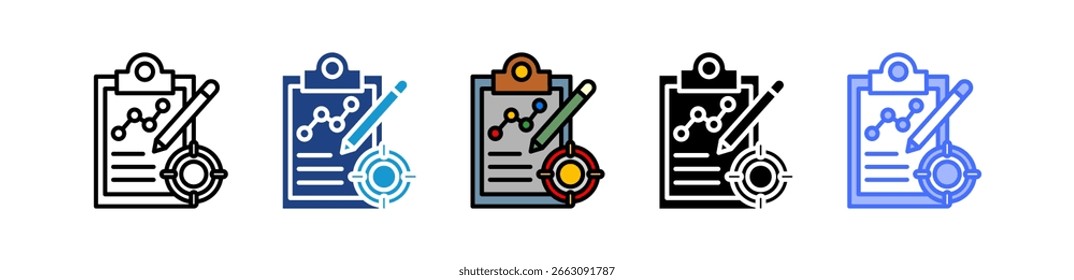 Business Goals Icon Multiple Vector Illustration