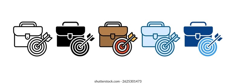 Business Goals Icon Set Multiple Style Collection