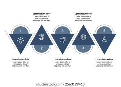 Business Goals Simplified: 5-Step Triangle Infographic | Sleek and Modern Design