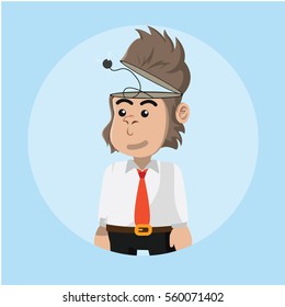 business gorilla nothing inside head