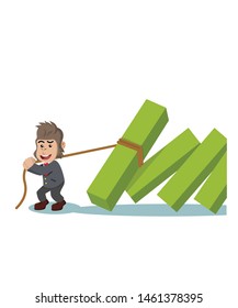 Business Gorilla Pulling Falling Diagram