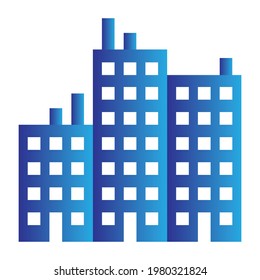 Business gradient building icon for project assets. flat icon