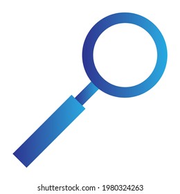 Business gradient magnifying glass icon for project assets. flat icon