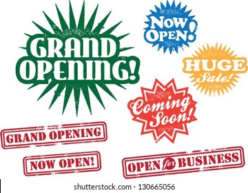 Business Grand Opening Stamps