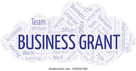 Business Grant Word Cloud. Collage Made With Text Only.