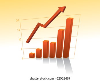 Business graph with arrow