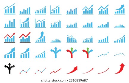 business graph with arrow isolated