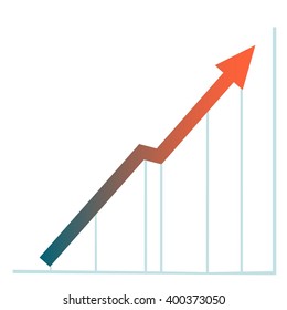 Business graph .Arrow move up business vector background