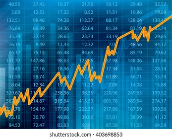 Business graph with arrow showing profits and gains financial on the stock exchange.