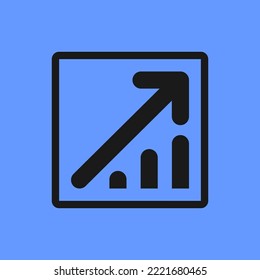 business graph with arrow, up arrow, up sides
