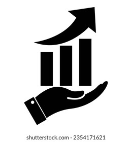  business graph with arrow symbol vector