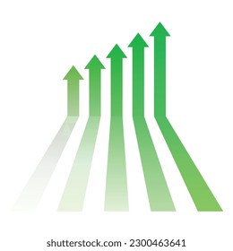 business graph with arrow,bar graph