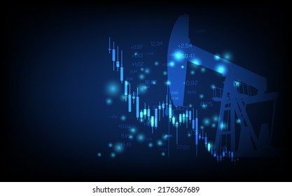 Business graph background, Concept of oil market crisis, futuristic digital innovation background vector illustration