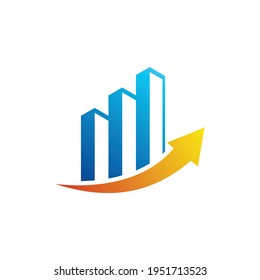 gráfico de negocios o construcción con vector de flecha