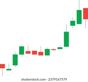 Business graph chart bull bear candle vector transparent background
