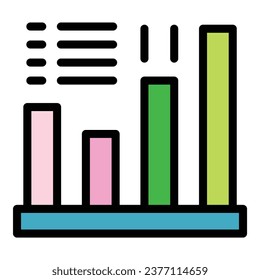 Business graph chart icon outline vector. Comfort zone. Escape work color flat