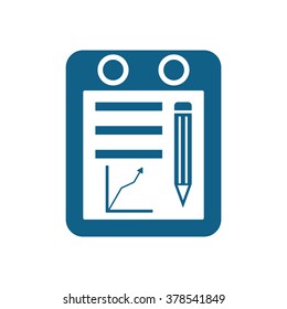 Business graph and chart icon, vector illustration.  Flat design style.