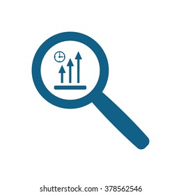 Business graph and chart icon, vector illustration. Flat design style.