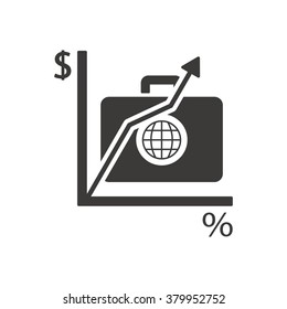 Business graph and chart icon, vector illustration. Flat design style.
