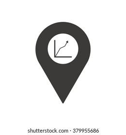 Business graph and chart icon, vector illustration.  Flat design style.