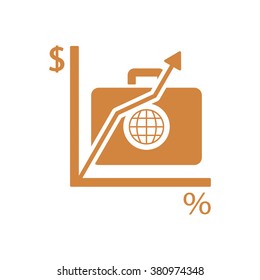 Business graph and chart icon, vector illustration. Flat design style.