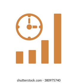 Business graph and chart icon, vector illustration. Flat design style.