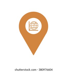Business graph and chart icon, vector illustration.  Flat design style.