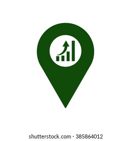 Business graph and chart icon, vector illustration.  Flat design style.