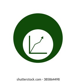 Business graph and chart icon, vector illustration.  Flat design style.