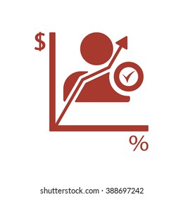 Business graph and chart icon, vector illustration. Flat design style.