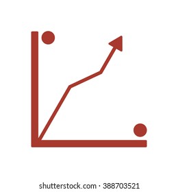 Business graph and chart icon, vector illustration.  Flat design style.