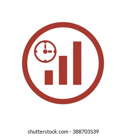 Business graph and chart icon, vector illustration. Flat design style.