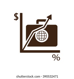 Business graph and chart icon, vector illustration. 