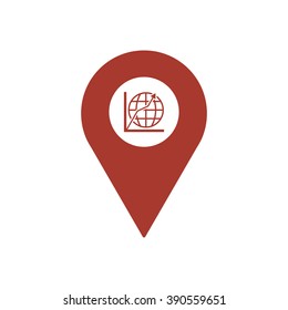 Business graph and chart icon, vector illustration.  Flat design style.