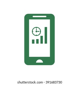 Business graph and chart icon, vector illustration. 