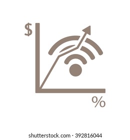 Business graph and chart icon, vector illustration. Flat design style