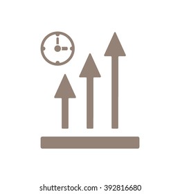 Business graph and chart icon, vector illustration. Flat design style