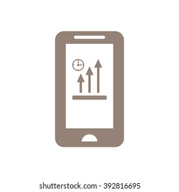 Business graph and chart icon, vector illustration. Flat design style