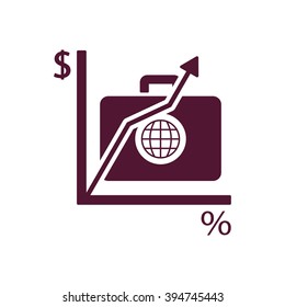 Business graph and chart icon, vector illustration. Flat design style