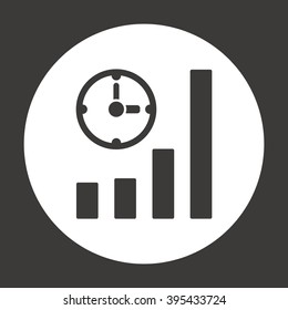 Business graph and chart icon, vector illustration. Flat design style