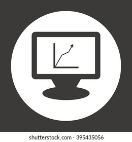 Business graph and chart  icon, vector illustration. Flat design style 