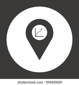 Business graph and chart  icon, vector illustration. Flat design style 
